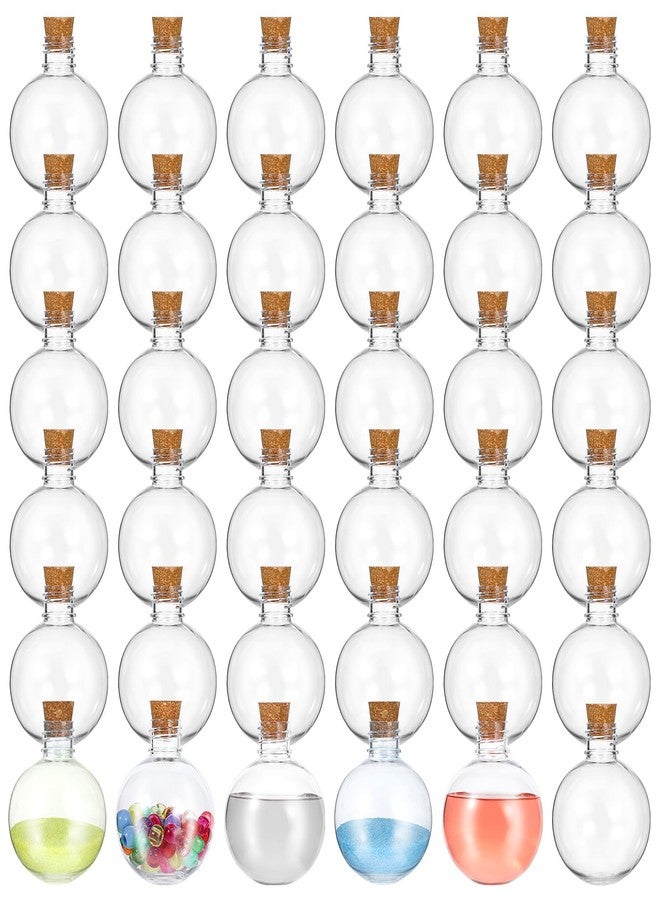 AojSup 36 Pcs Spherical Plastic Potion Bottles - 3.4 Oz Sand Art Ball Bottle Set with Corks and Tags for DIY Crafts, Wedding Party Favor & Decorative Gifts - Image 1